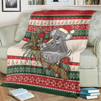 Aussie Koala Mama Christmas Blanket Festive Knitted Pattern Inspired