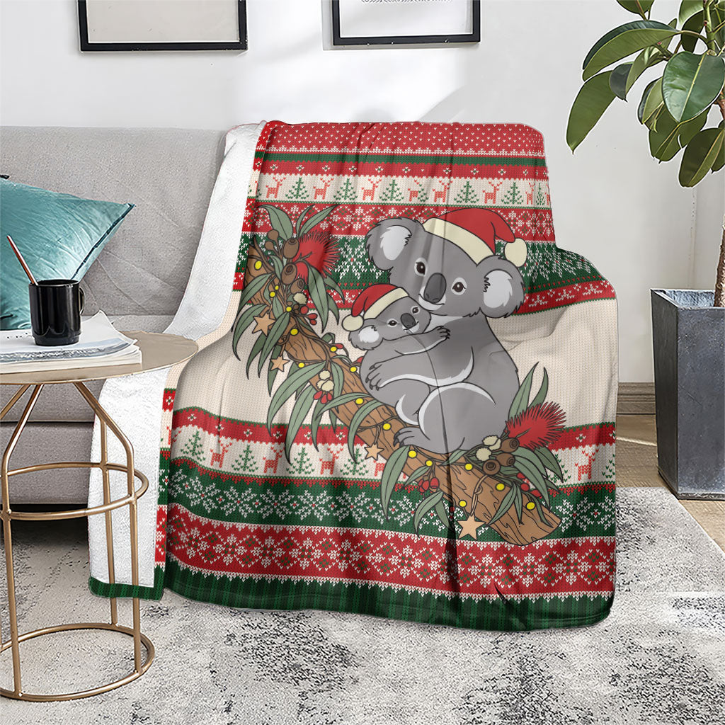 Aussie Koala Mama Christmas Blanket Festive Knitted Pattern Inspired