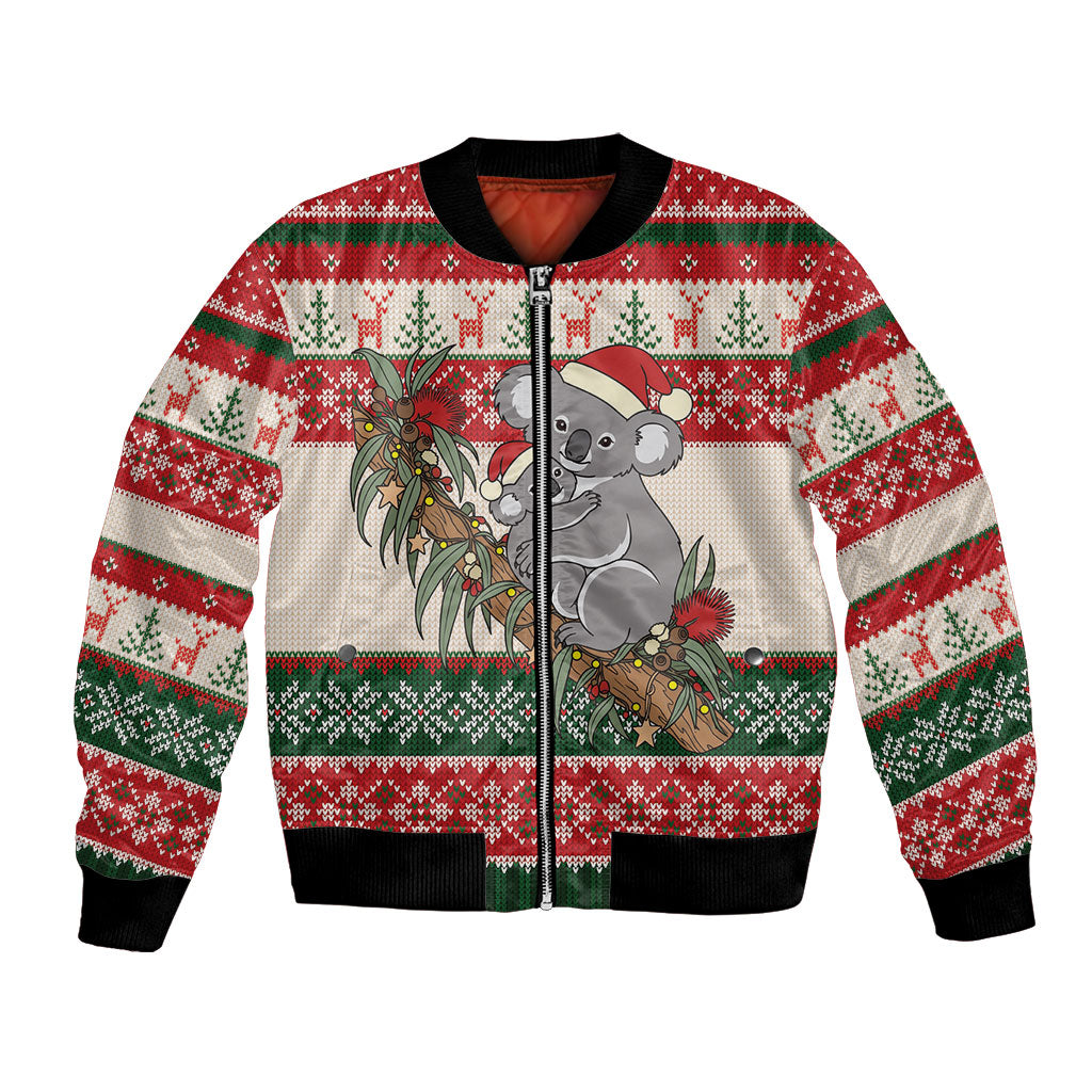 Aussie Koala Mama Christmas Bomber Jacket Festive Knitted Pattern Inspired