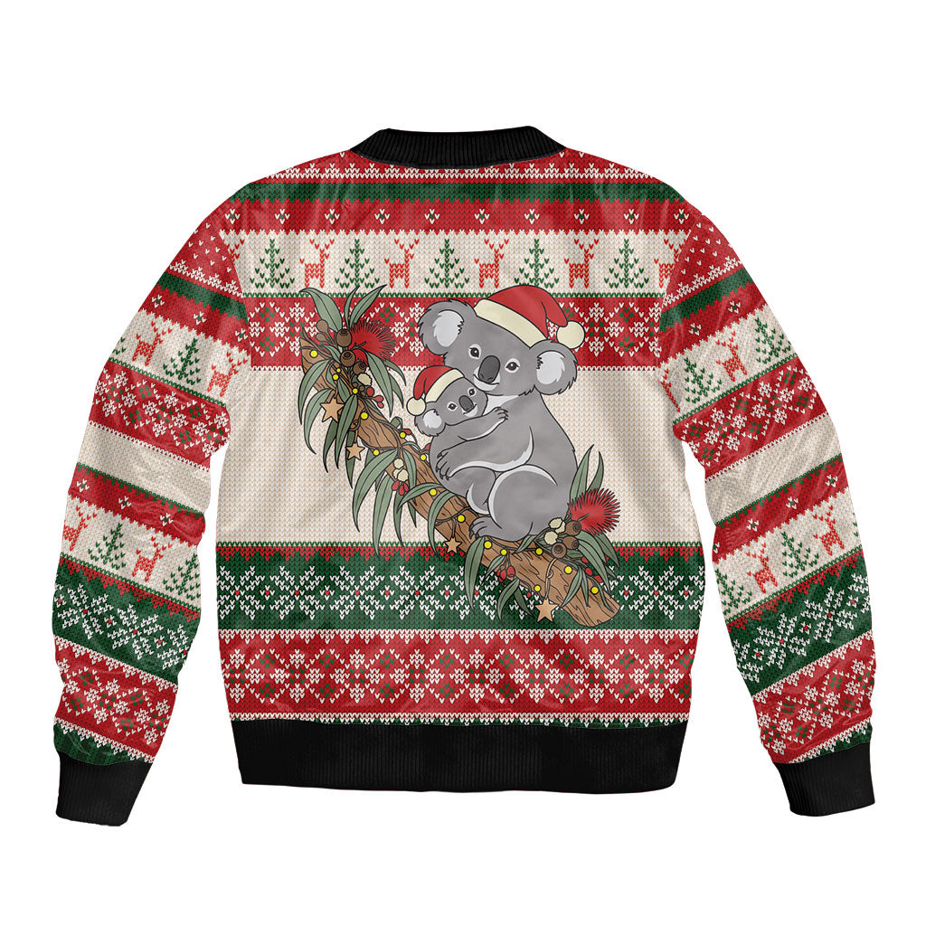 Aussie Koala Mama Christmas Bomber Jacket Festive Knitted Pattern Inspired