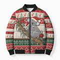 Aussie Koala Mama Christmas Bomber Puffer Jacket Festive Knitted Pattern Inspired