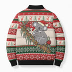 Aussie Koala Mama Christmas Bomber Puffer Jacket Festive Knitted Pattern Inspired