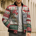 Aussie Koala Mama Christmas Bomber Puffer Jacket Festive Knitted Pattern Inspired