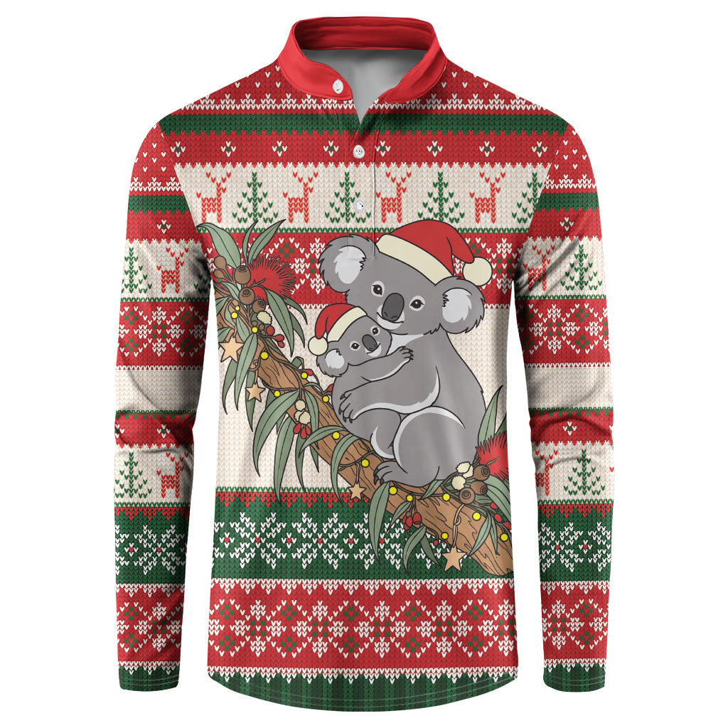 Aussie Koala Mama Christmas Button Sweatshirt Festive Knitted Pattern Inspired