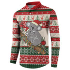 Aussie Koala Mama Christmas Button Sweatshirt Festive Knitted Pattern Inspired