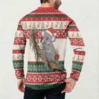 Aussie Koala Mama Christmas Button Sweatshirt Festive Knitted Pattern Inspired
