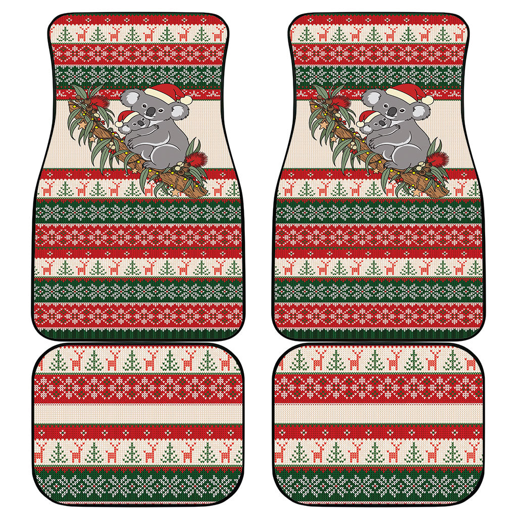 Aussie Koala Mama Christmas Car Mats Festive Knitted Pattern Inspired