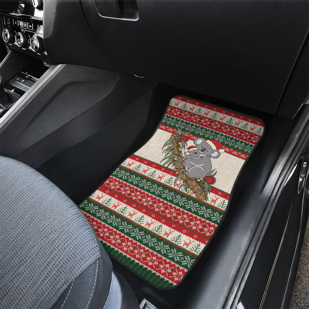 Aussie Koala Mama Christmas Car Mats Festive Knitted Pattern Inspired