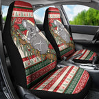 Aussie Koala Mama Christmas Car Seat Cover Festive Knitted Pattern Inspired