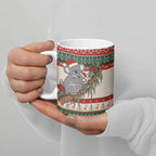 Aussie Koala Mama Christmas Ceramic Mug Festive Knitted Pattern Inspired