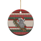 Aussie Koala Mama Christmas Ceramic Ornament Festive Knitted Pattern Inspired