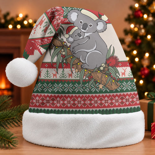 Aussie Koala Mama Christmas Santa Hat Festive Knitted Pattern Inspired