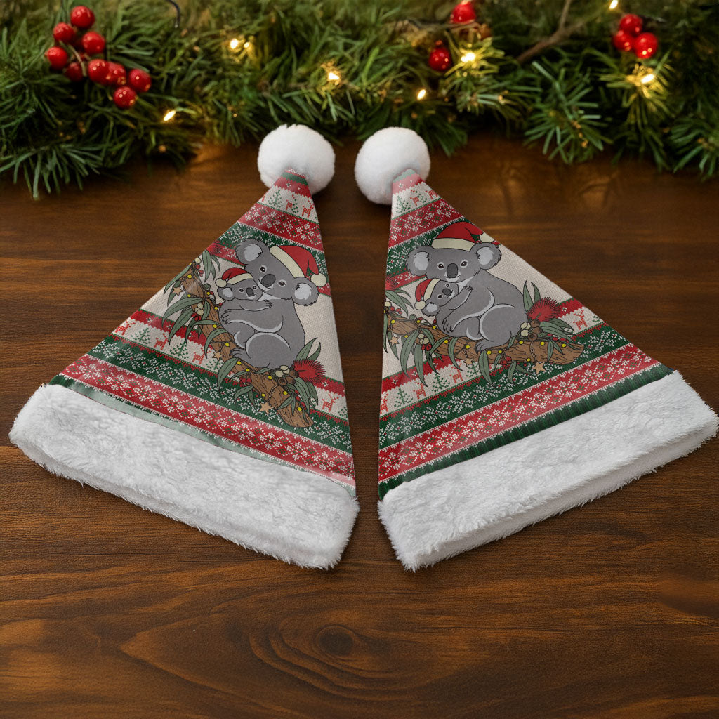 Aussie Koala Mama Christmas Santa Hat Festive Knitted Pattern Inspired