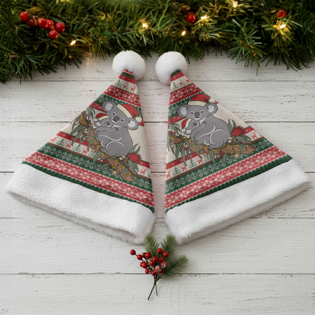 Aussie Koala Mama Christmas Santa Hat Festive Knitted Pattern Inspired