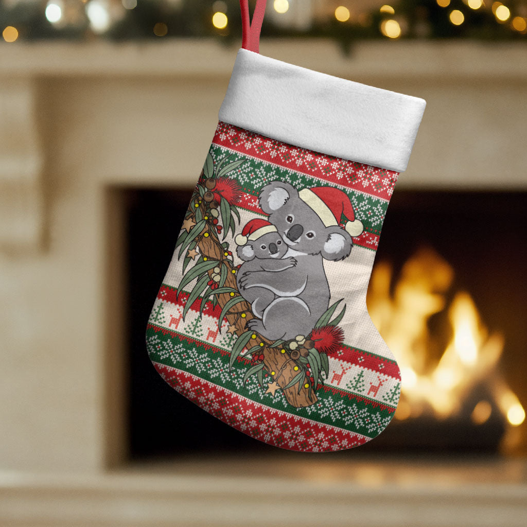 Aussie Koala Mama Christmas Stocking Festive Knitted Pattern Inspired
