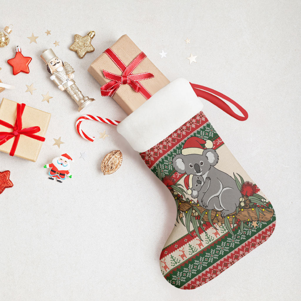 Aussie Koala Mama Christmas Stocking Festive Knitted Pattern Inspired