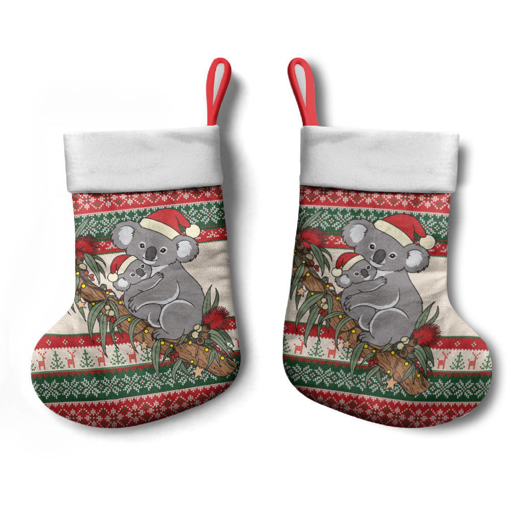 Aussie Koala Mama Christmas Stocking Festive Knitted Pattern Inspired