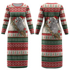 Aussie Koala Mama Christmas Couples Matching Long Sleeve Bodycon Dress and Hawaiian Shirt Festive Knitted Pattern Inspired