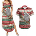 Aussie Koala Mama Christmas Couples Matching Summer Maxi Dress and Hawaiian Shirt Festive Knitted Pattern Inspired
