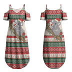 Aussie Koala Mama Christmas Couples Matching Summer Maxi Dress and Hawaiian Shirt Festive Knitted Pattern Inspired