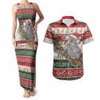Aussie Koala Mama Christmas Couples Matching Tank Maxi Dress and Hawaiian Shirt Festive Knitted Pattern Inspired