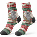 Aussie Koala Mama Christmas Crew Socks Festive Knitted Pattern Inspired