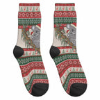 Aussie Koala Mama Christmas Crew Socks Festive Knitted Pattern Inspired