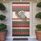 Aussie Koala Mama Christmas Door Cover Festive Knitted Pattern Inspired