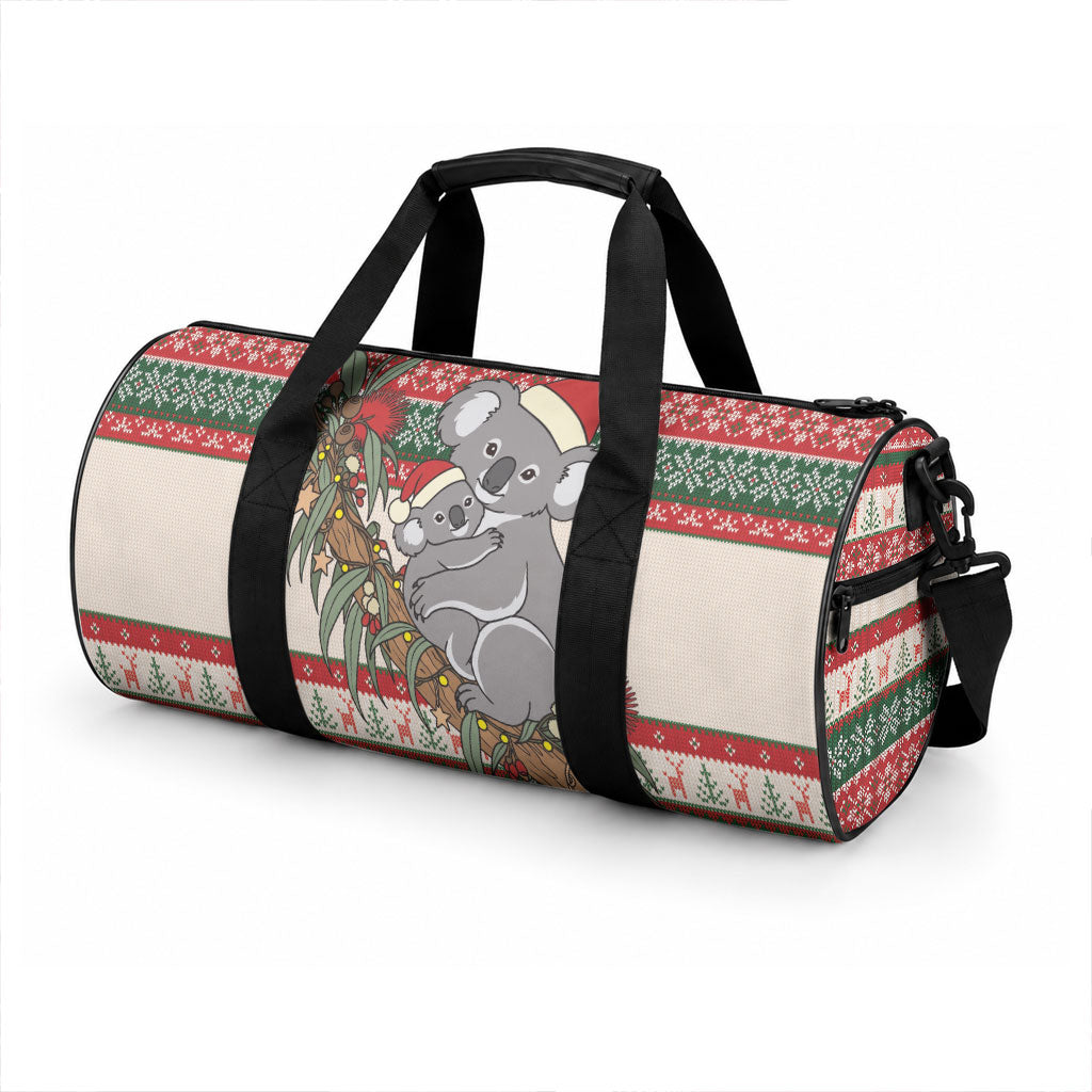 Aussie Koala Mama Christmas Duffle Bag Festive Knitted Pattern Inspired