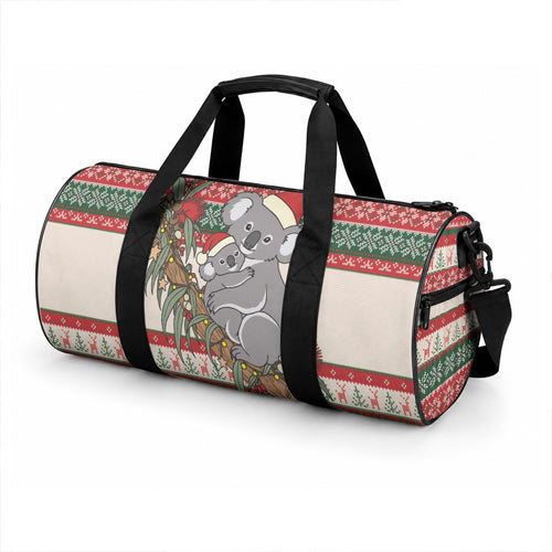 Aussie Koala Mama Christmas Duffle Bag Festive Knitted Pattern Inspired