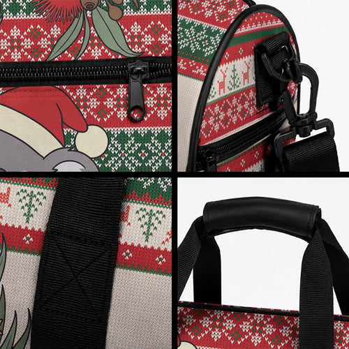 Aussie Koala Mama Christmas Duffle Bag Festive Knitted Pattern Inspired