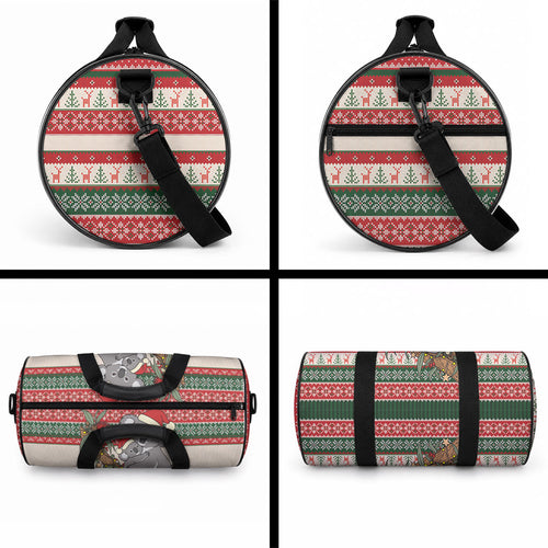 Aussie Koala Mama Christmas Duffle Bag Festive Knitted Pattern Inspired