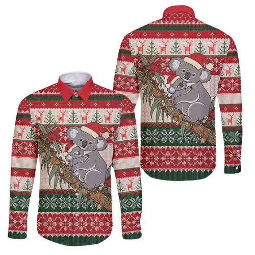 Aussie Koala Mama Christmas Family Matching Mermaid Dress and Hawaiian Shirt Festive Knitted Pattern Inspired