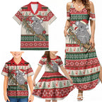 Aussie Koala Mama Christmas Family Matching Summer Maxi Dress and Hawaiian Shirt Festive Knitted Pattern Inspired