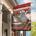Aussie Koala Mama Christmas Garden Flag Festive Knitted Pattern Inspired