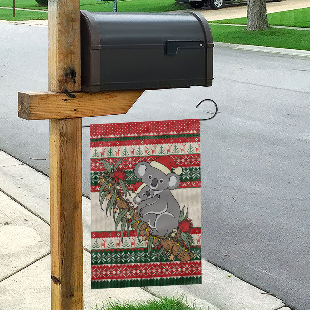 Aussie Koala Mama Christmas Garden Flag Festive Knitted Pattern Inspired