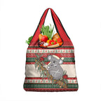Aussie Koala Mama Christmas Grocery Bag Festive Knitted Pattern Inspired
