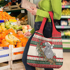 Aussie Koala Mama Christmas Grocery Bag Festive Knitted Pattern Inspired