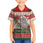 Aussie Koala Mama Christmas Hawaiian Shirt Festive Knitted Pattern Inspired