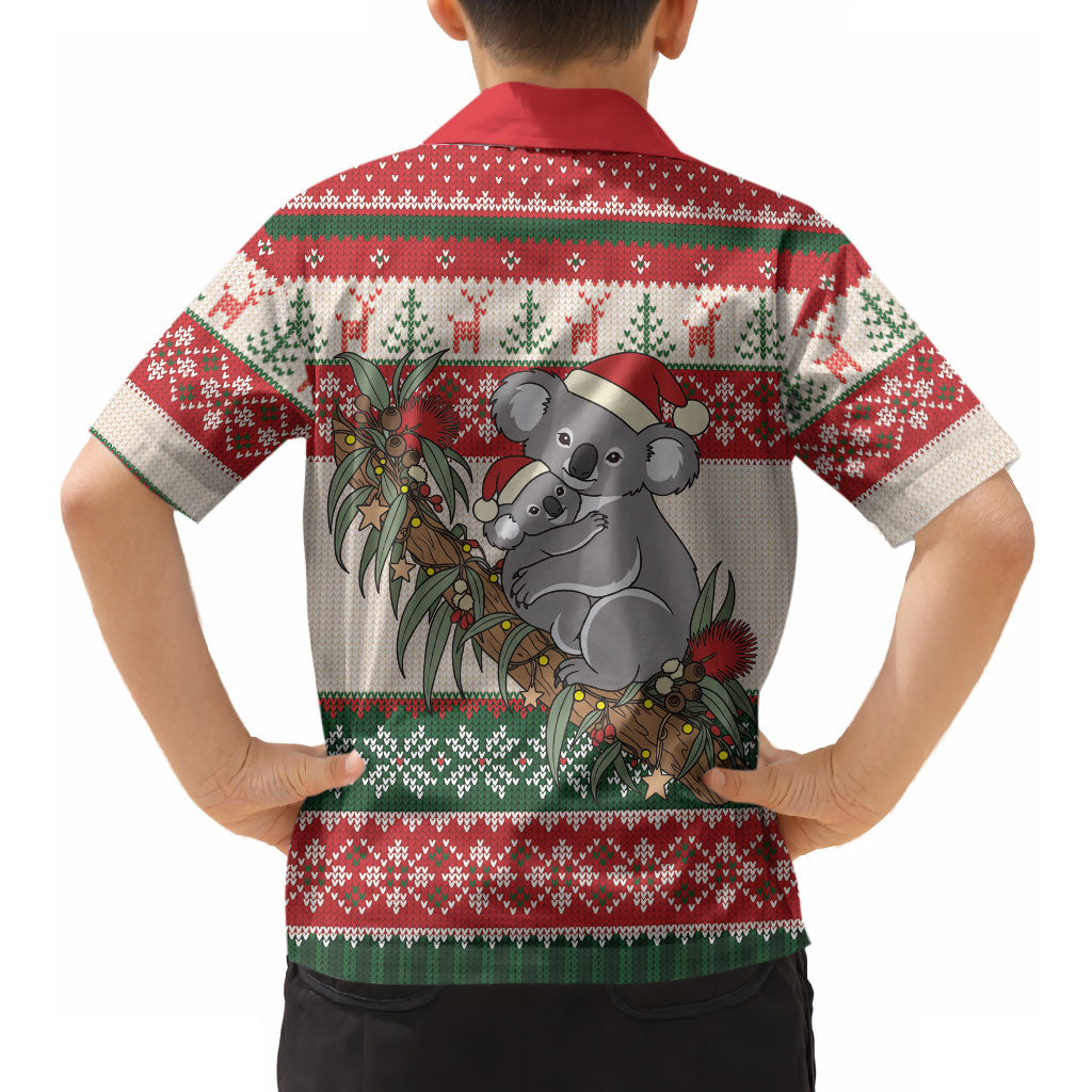 Aussie Koala Mama Christmas Hawaiian Shirt Festive Knitted Pattern Inspired