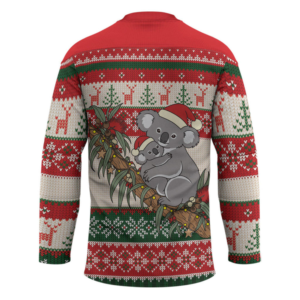 Aussie Koala Mama Christmas Hockey Jersey Festive Knitted Pattern Inspired