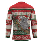Aussie Koala Mama Christmas Hockey Jersey Festive Knitted Pattern Inspired