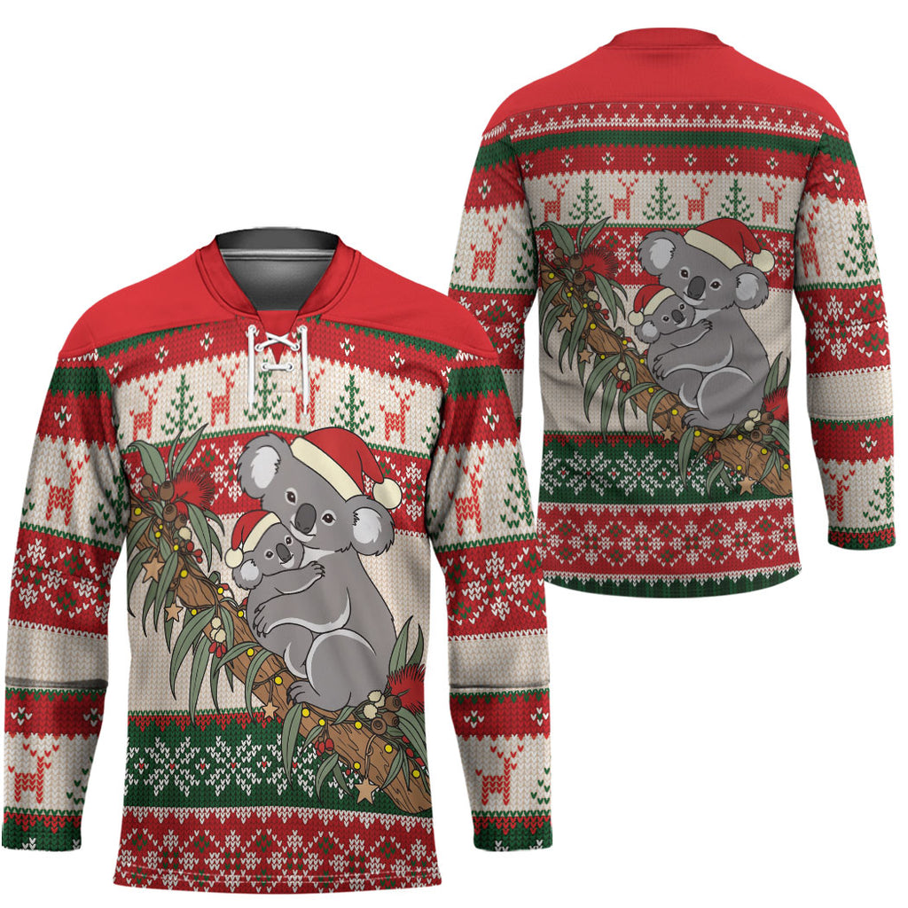 Aussie Koala Mama Christmas Hockey Jersey Festive Knitted Pattern Inspired