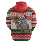 Aussie Koala Mama Christmas Hoodie Festive Knitted Pattern Inspired