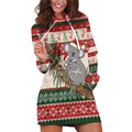 Aussie Koala Mama Christmas Hoodie Dress Festive Knitted Pattern Inspired