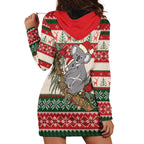 Aussie Koala Mama Christmas Hoodie Dress Festive Knitted Pattern Inspired