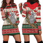 Aussie Koala Mama Christmas Hoodie Dress Festive Knitted Pattern Inspired