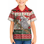 Aussie Koala Mama Christmas Kid Hawaiian Shirt Festive Knitted Pattern Inspired