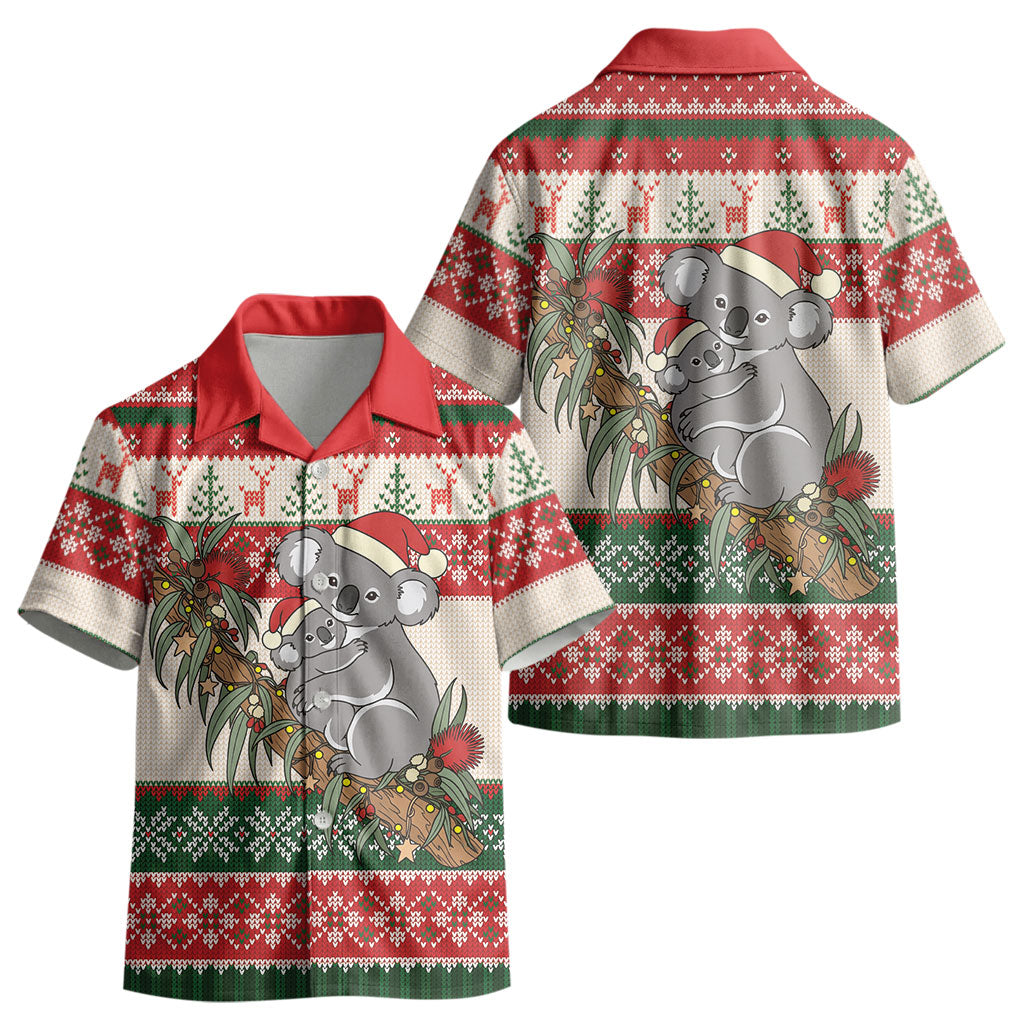 Aussie Koala Mama Christmas Kid Hawaiian Shirt Festive Knitted Pattern Inspired