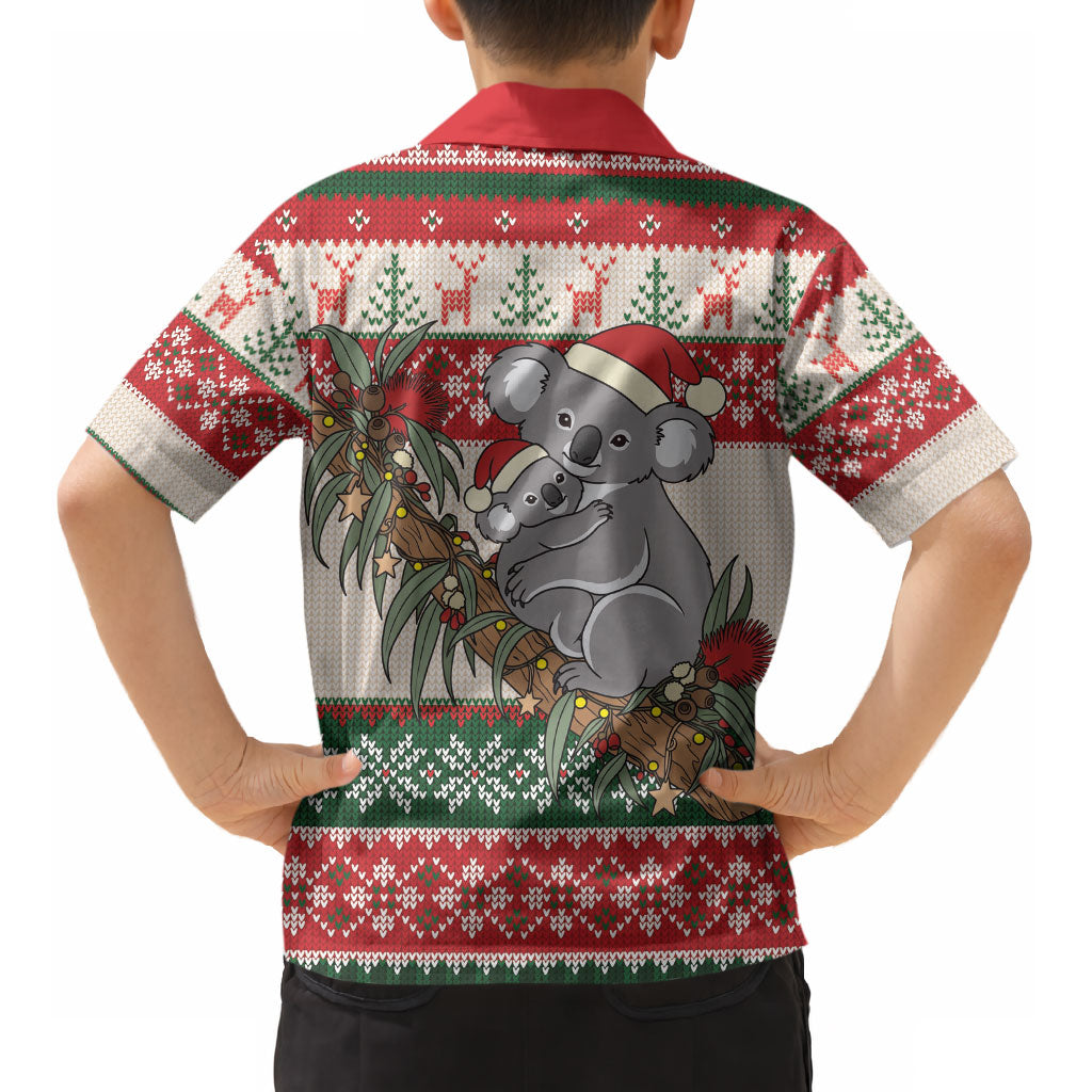Aussie Koala Mama Christmas Kid Hawaiian Shirt Festive Knitted Pattern Inspired